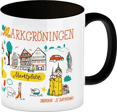 Produktbild von Markgröningen Wimmelbild Kaffeebecher in schwarz