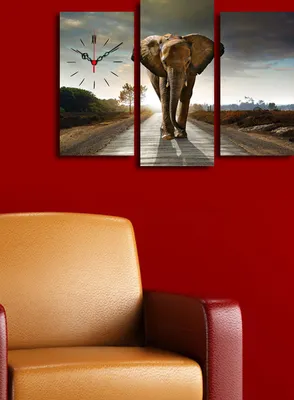 Produktbild von Opviq, 3PATCS- CLA2661, Bunt, Wanduhren, 66 x 45 cm, 100% Wildleder -Leinwand