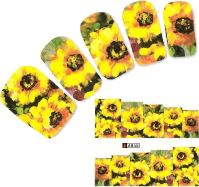 Produktbild von Tattoo Nail Blumen Sonnenblume Aufkleber Nagel Sticker