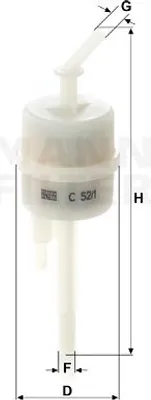 Obrázok produktu pre Filter, odvzdušňovací (palivová nádrž) MANN-FILTER C 52/1