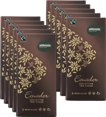 Produktbild von Ecuador Edelbitter 70%, 10 x 100 g
