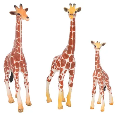 Immagine prodotto di Famiglia di giraffe, figurine di animali, animali selvatici, modellini, decorazioni, bambini, giocattoli educativi, set di giraffe