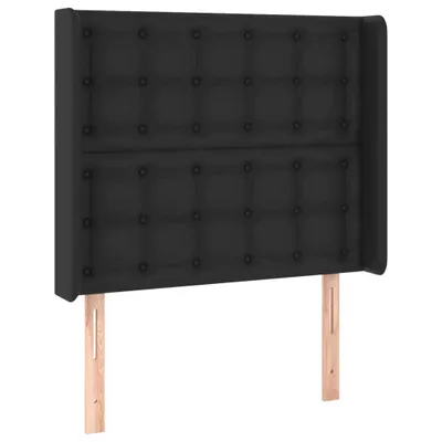 Obrázek produktu pro vidaXL Čelo postele s ušima černé 83x16x118/128 cm Imitace kůže