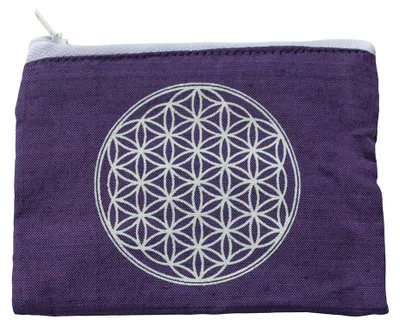 Produktbild von Portemonnaie "Blume des Lebens" Baumwolle purple 12x10cm