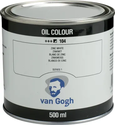 Obrázok produktu pre Olejová farba Van Gogh v plechovke 500 ml, zinková biela (svetlicový olej), 104