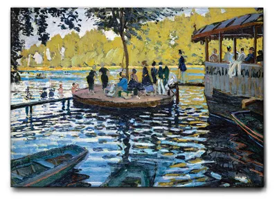 Produktbild von Giallobus - La grenouillère - Claude Monet - 140L x 100B cm - Bild - Leinwand mit Standardrahmen