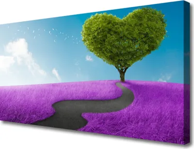 Produktbild von Tulup Leinwand-Bilder 100x50 Wandbild Canvas Kunstdruck Wiese Fußpfad Baum Natur
