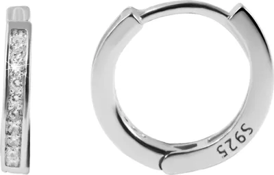 Produktbild von 925/- Echt Silber Klappcreolen "Sole" mit Zirkoniasteinen