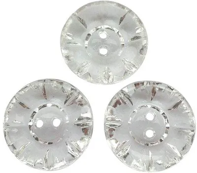 Produktbild von Plastik Blumenknöpfe 20 mm transparent Nähen Basteln 2 Löcher