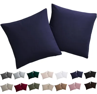 Productafbeelding van Kussensloop, 80 x 80 cm, 2 stuks – Kussensloop, 80 x 80 cm, blauw, 100% microvezel, kreukvrij en strijkvrij, met rits