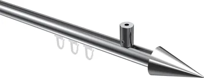 Produktbild von Interdeco Innenlaufstange / Gardinenstange mit Innenlauf Chrom, Typ Sonius Savio (Kegel) Deckenmontage, 20 mm Ø 1-läufig, 160 cm