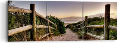 Produktbild von Bild auf Leinwand - Leinwandbild - Pfad Landschaft Himmel - 90x30cm - Wand Bild - Wanddeko - Leinwanddruck - Bilder - Kunstdruck - Wanddekoration - Leinwand bilder - Wandkunst - CA90x30-0143