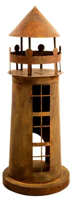 Produktbild von Kapaga – Leuchtturm Gartendekoration – 50 cm – Metall Corten Optik – wetterfeste Maritime Deko für Garten und Terrasse