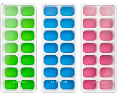 Produktbild von Minismus Eiskugelbehälter 3er Set aus Silikon mit Deckel - BPA-frei