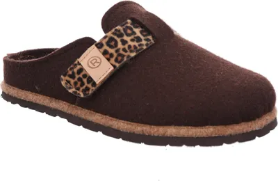 Produktbild von Rohde Damen Pantoffel Filz Hausschuh Klettverschluss Wechselfußbett D.Meran 6812, Größe:42 EU, Farbe:Braun
