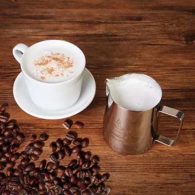 Produktbild von Famanu Milchkanne 350ml - Edelstahl mit Messskala