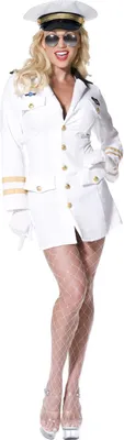 Produktbild von Top Gun Offizier, Weiß, mit Kleid, Hut und Handschuhe, Größe:M
