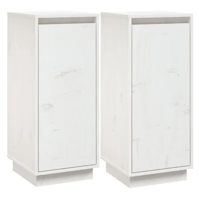 Produktbild von Sideboards 2 Stk. Weiß 31,5x34x75 cm Massivholz Kiefer