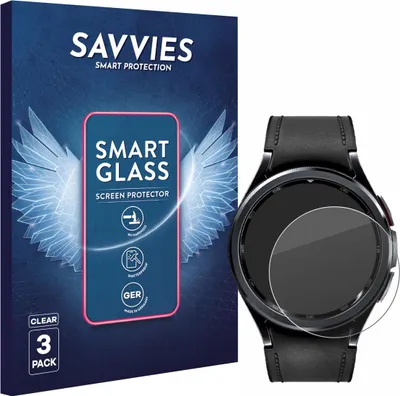 Produktbild von 3x Savvies Schutzglas Folie für Samsung Galaxy Watch 6 Classic (47 mm) 9H Panzer Schutzfolie Glas Displayschutz klar transparent