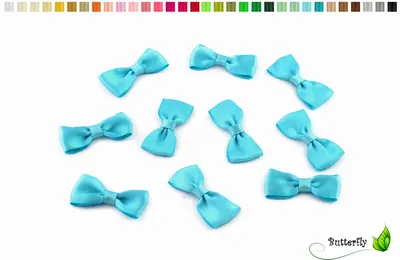Produktbild von 10 Stück Satinschleifen 4cm x 2cm, Farbauswahl:türkis 340