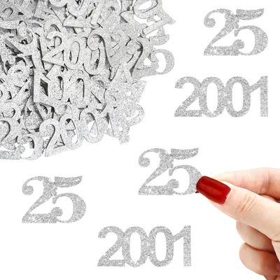 Productafbeelding van Confetti voor 25e Verjaardag en Zilveren Bruiloft - 100 Stuks
