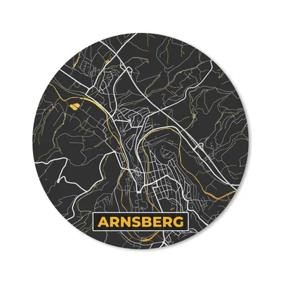 Produktbild von MuchoWow® Mauspad Mousepad Stadtplan - Karte - Deutschland - Gold - Arnsberg - Karte 50x50 cm - Mousepads - Maus Mat - Pad - Mausunterlage - Vinyl