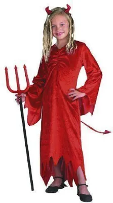 Produktbild von H961-001-116-A rot Kinder Teufelskleid lang Halloweenkleid Gr.116