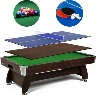 Obrázok produktu pre Biliardový stôl Vip Extra 7 FT hnedo/zelený s nadstavcom ping-pong/doska
