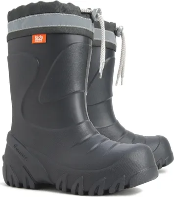 Produktbild von Demar Kinder gefütterte Winter-Gummistiefel, Schwarz, 36/37, aus EVA und Wolle, leicht zu reinigen.