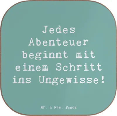 Produktbild von Mr. & Mrs. Panda Tischuntersetzer Spruch Ungewissheit akzeptieren - Meeresbrise - Geschenk, Untersetzer für Gläser, Zuversicht, Tassenuntersetzer, Coaster, Zukunftspläne