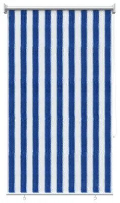 Image de vidaXL Store extérieur, bloque 90 % des rayons UV, rayé bleu et blanc, 60 x 140 cm, en HDPE