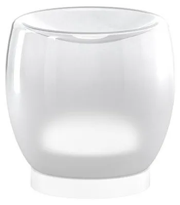 Zdjęcie produktu dla Nowoczesna lampa stołowa z metalową podstawą, białym abażurem, jednym źródłem światła LED o mocy 6W, emitująca ciepłe światło