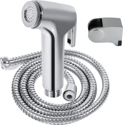 Produktbild von Hand Brause Dusche mit Schlauch Adapter Brausehalter Bidet Toilette WC Bidet Armaturen Wand Waschen Edelstahl Duschkopf mit Schlauchhalter und Wandhalterung