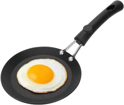 Image de Mini-poêle - Mini-poêle en fonte - Noire - Revêtement antiadhésif - Idéale pour les œufs et les omelettes - Compacte et légère
