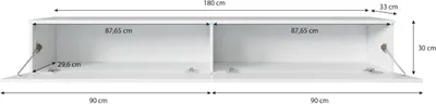 Obrázok produktu pre MINIO go for it, TV skrinka, nízka skrinka, 180 cm, závesná, stojaca, farba: čierna