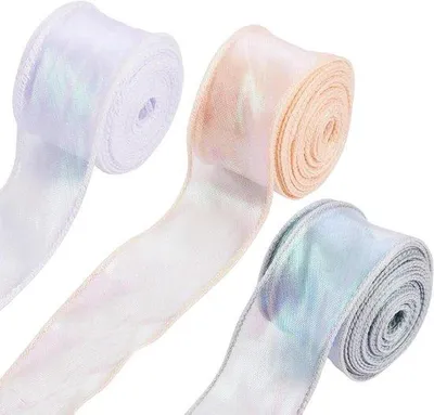 Image de Ruban de tulle - Couleurs de l'arc-en-ciel - Largeur 43 mm - Ruban pour décorations de Noël et de mariage