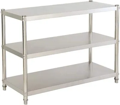 Produktbild von 3 Böden Küchenregal Standregal  Edelstahl max 50kg  Schwerlastregal 80x80x40cm  Edelstahlregal Regal Küche