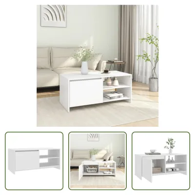 Immagine prodotto di Tavolino The Living Store bianco 102x50x45 cm in materiale ligneo