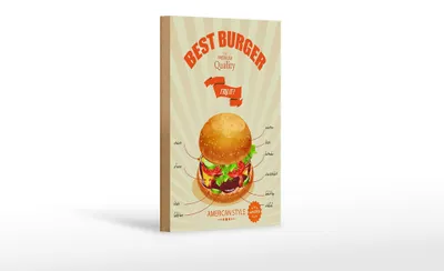 Produktbild von Holzschild Essen 12x18cm Best Burger american style