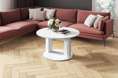 Produktbild von Design Couchtisch HEM-111 Hochglanz ausziehbar höhenverstellbar Tisch