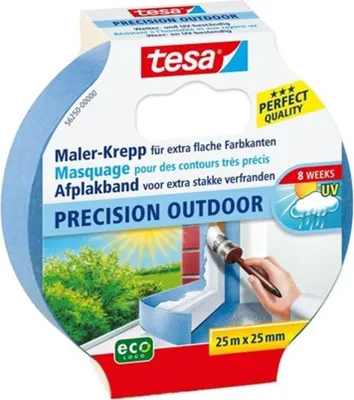 Produktbild von TESA 56250, Maler-Abdeckband, Papier, Blau, Glas, rau, Acrylfarbe, Alkydfarbe, Latexfarbe