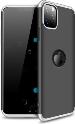 Produktbild von Hülle für iPhone 11 Pro Max 360 Grad Schutz mit Displayglas Schutzglas Bumper Cover iPhone 11 Pro Max Farbe: Schwarz, Silber