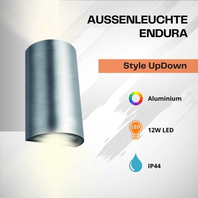 Ledvance LED Außenleuchte Endura Style Updown silber Up- & Downlight