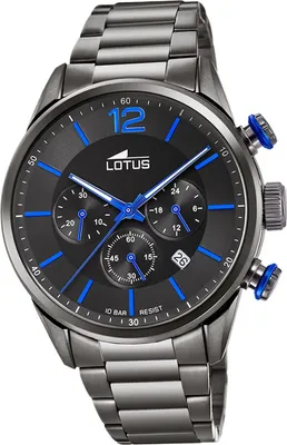 Image de Lotus en acier inoxydable montre hommes noir luxe Khrono D2UL18686/3