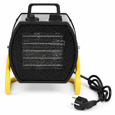 Produktbild von Peviasot Bauheizer 3000 W elektrischer Heizlüfter mit regelbarem Thermostat, Lüfterfunktion und 2 Heizstufen, für Garage und Werkstatt, Schwarz-Gelb, 30 m²