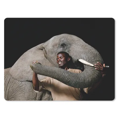 Produktbild von MuchoWow® Mauspad Mousepad Elefant - Männlich - Tiere - Schwarz 40x30 cm - Mousepads - Maus Mat - Pad - Mausunterlage - Anti Rutsch