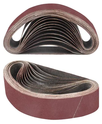 Image de Bandes abrasifs 30x330 mm, grain 180, 12 pièces, pour ponceuse à bande, adaptés au bois, au métal, aux plastiques et aux fibres de verre
