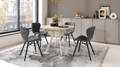 Produktbild von Design Esstisch Almo ausziehbar 90 cm bis 145 cm rund Esszimmer Tisch