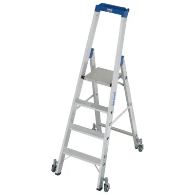 Produktbild von Krause Sufen-Stehleiter, fahrbar, 5 Stufen 124623 (Stehleiter Haushaltsleiter)