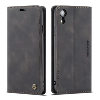 Obrázek produktu pro iPhone XR Pouzdro, RetroPolyuretanKožené Pouzdro, Kapsy na Karty, Magnetické Uzavírání, Pouzdro s Funkcí Stojánku pro iPhone XR černé